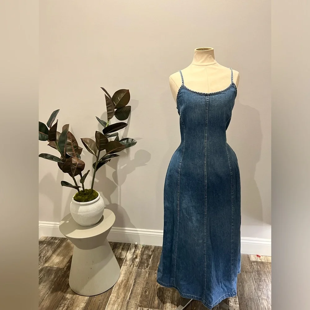 Vintage Laura Ashley - Denim dress - Picture 2 of 5